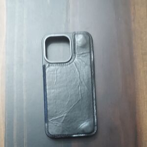 Apple Black Leather-Style Phone Case